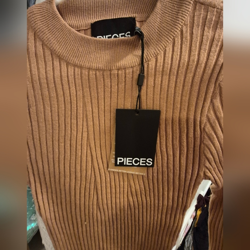 Brand New Ribbed Tan Sweater - Picture 2 of 4